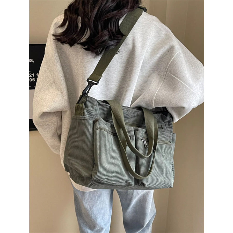 Corduroy Multi-Pocket Crossbody Bag Apparel and Accessories