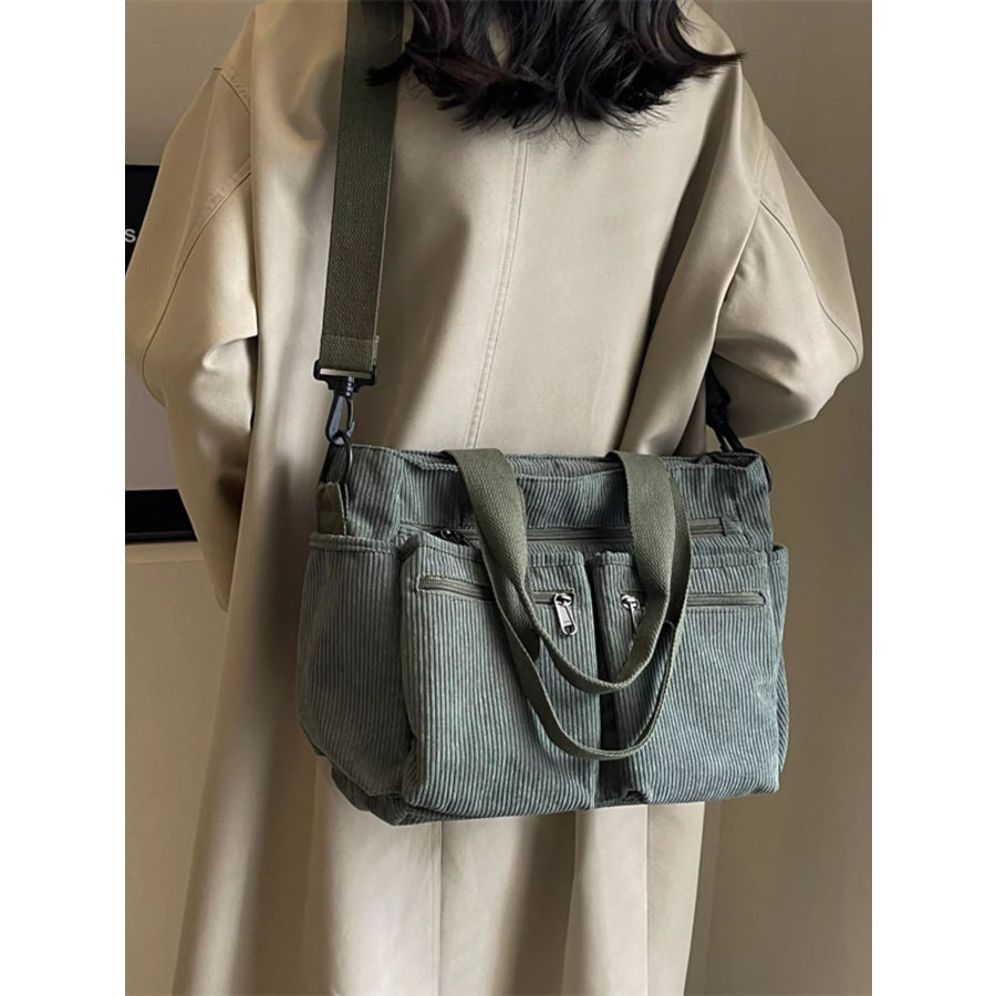 Corduroy Multi-Pocket Crossbody Bag Apparel and Accessories