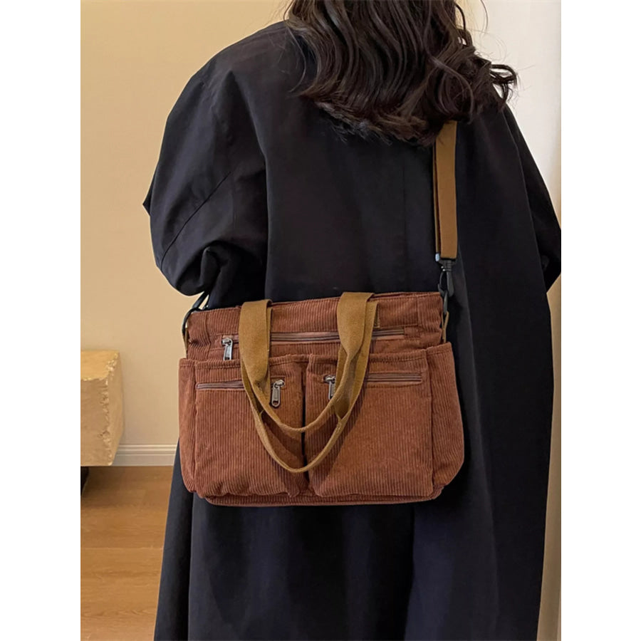 Corduroy Multi-Pocket Crossbody Bag Apparel and Accessories