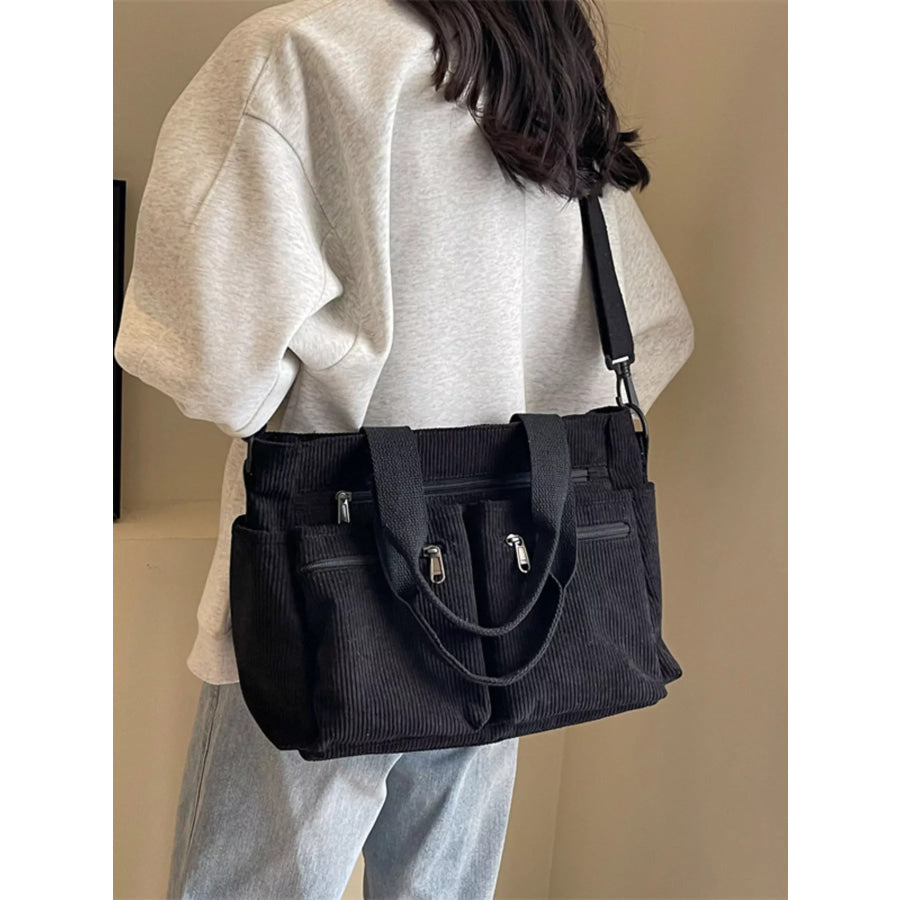 Corduroy Multi-Pocket Crossbody Bag Apparel and Accessories