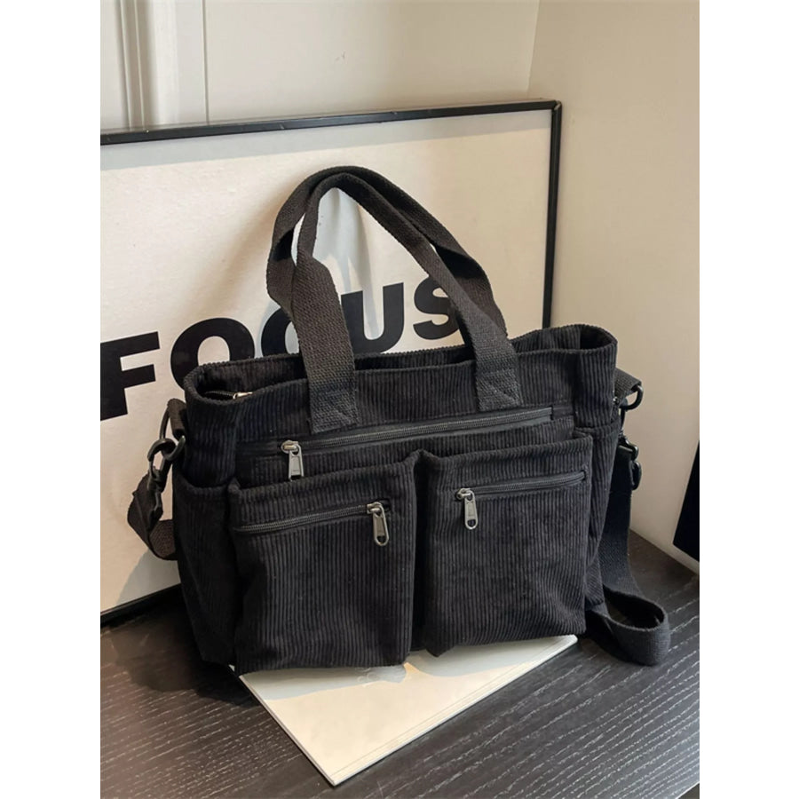 Corduroy Multi-Pocket Crossbody Bag Apparel and Accessories