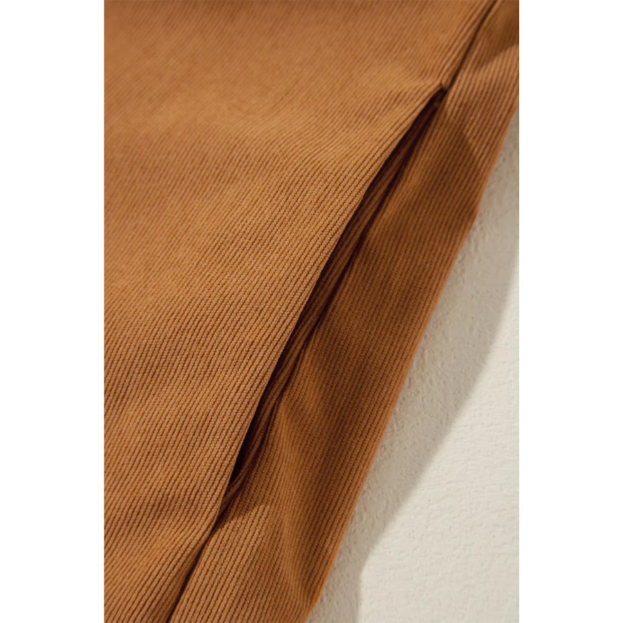Corduroy Puff Sleeve Mini Dress Apparel and Accessories