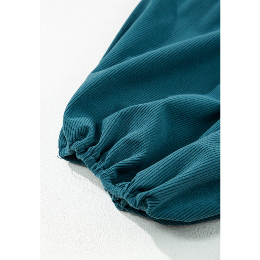 Corduroy Quarter Snap Three-Quarter Sleeve Dress Apparel and Accessories