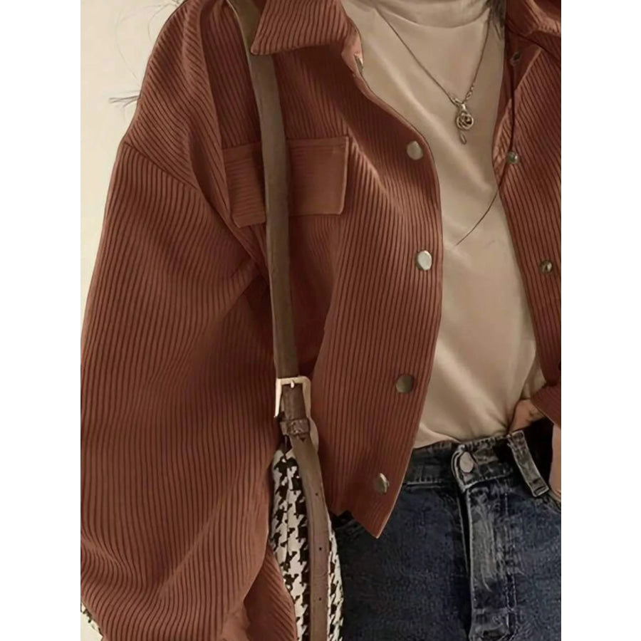 Corduroy Snap Down Cropped Jacket Apparel and Accessories