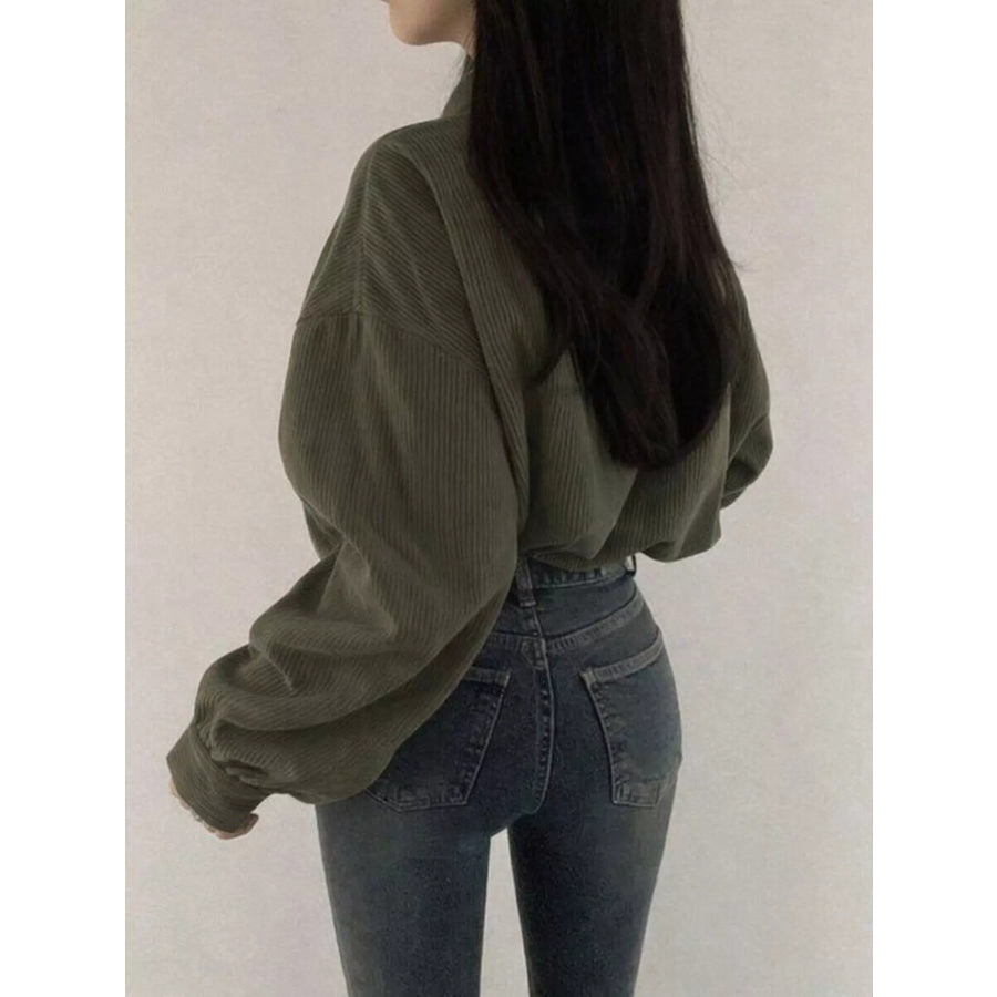 Corduroy Snap Down Cropped Jacket Apparel and Accessories