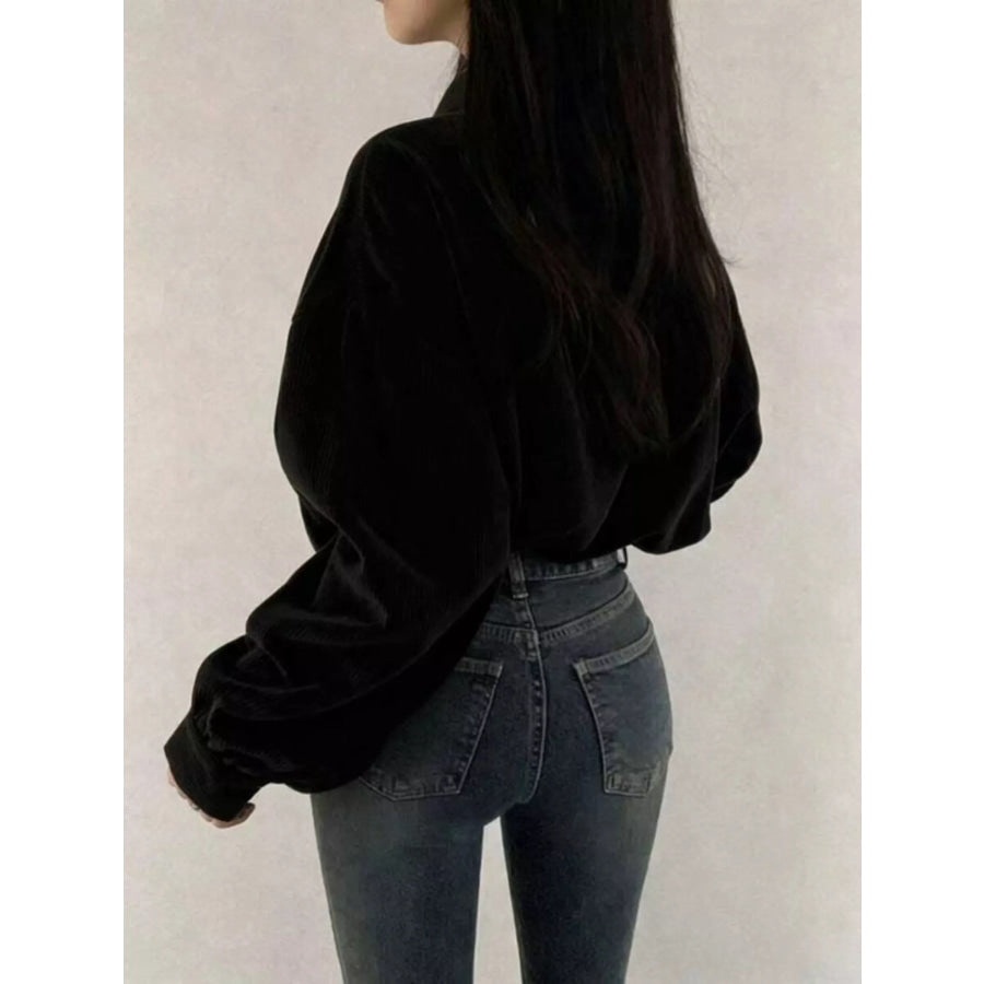 Corduroy Snap Down Cropped Jacket Apparel and Accessories