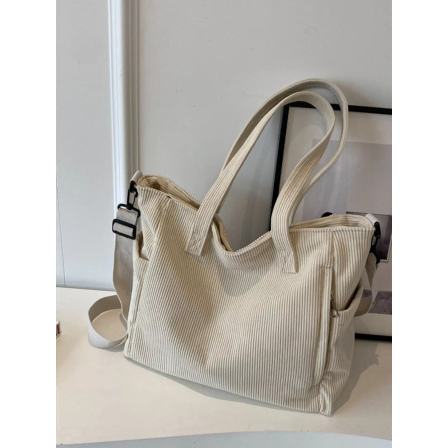 Corduroy Solid Color Handbag Apparel and Accessories