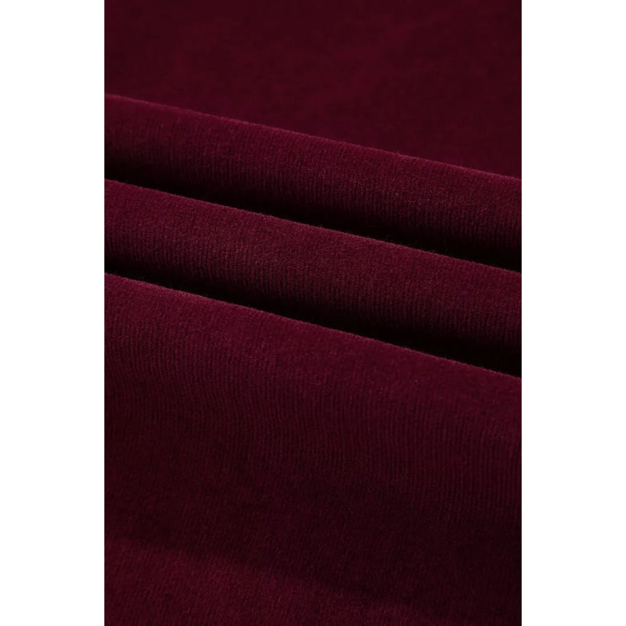 Corduroy Solid Color High Waist Wide Leg Pants Apparel and Accessories