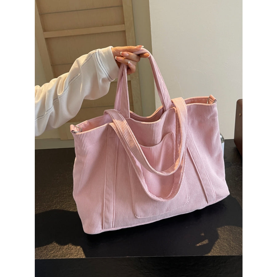 Corduroy Solid Large Tote Bag Apparel and Accessories