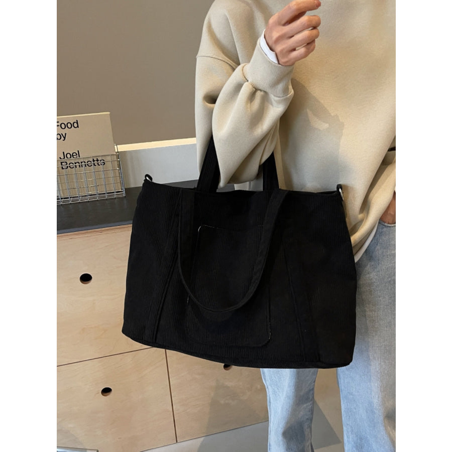 Corduroy Solid Large Tote Bag Apparel and Accessories