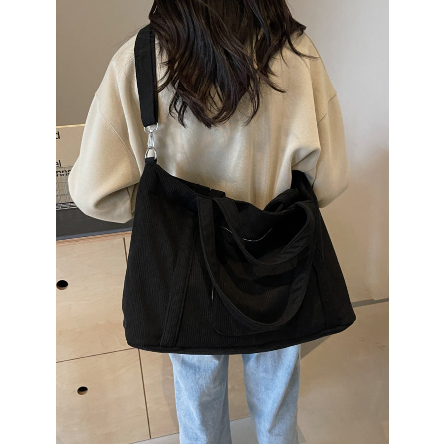 Corduroy Solid Large Tote Bag Apparel and Accessories