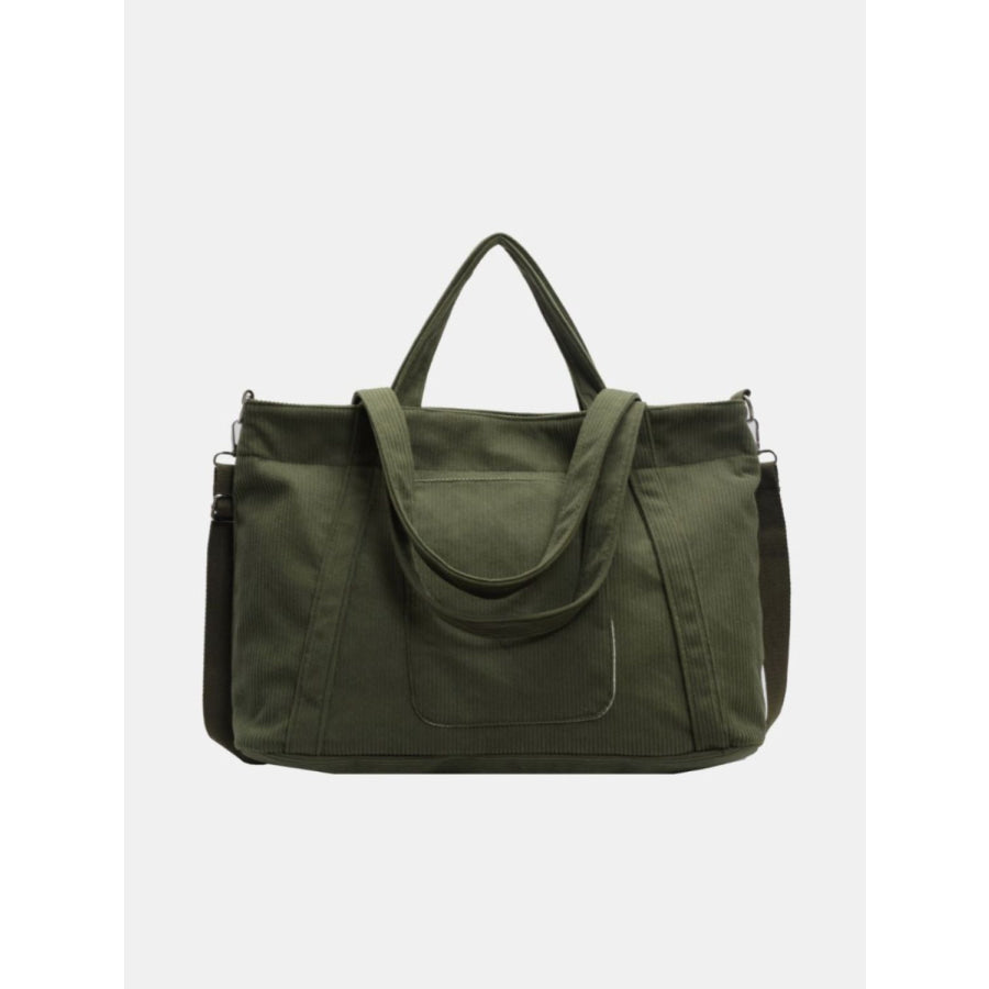 Corduroy Solid Large Tote Bag Apparel and Accessories