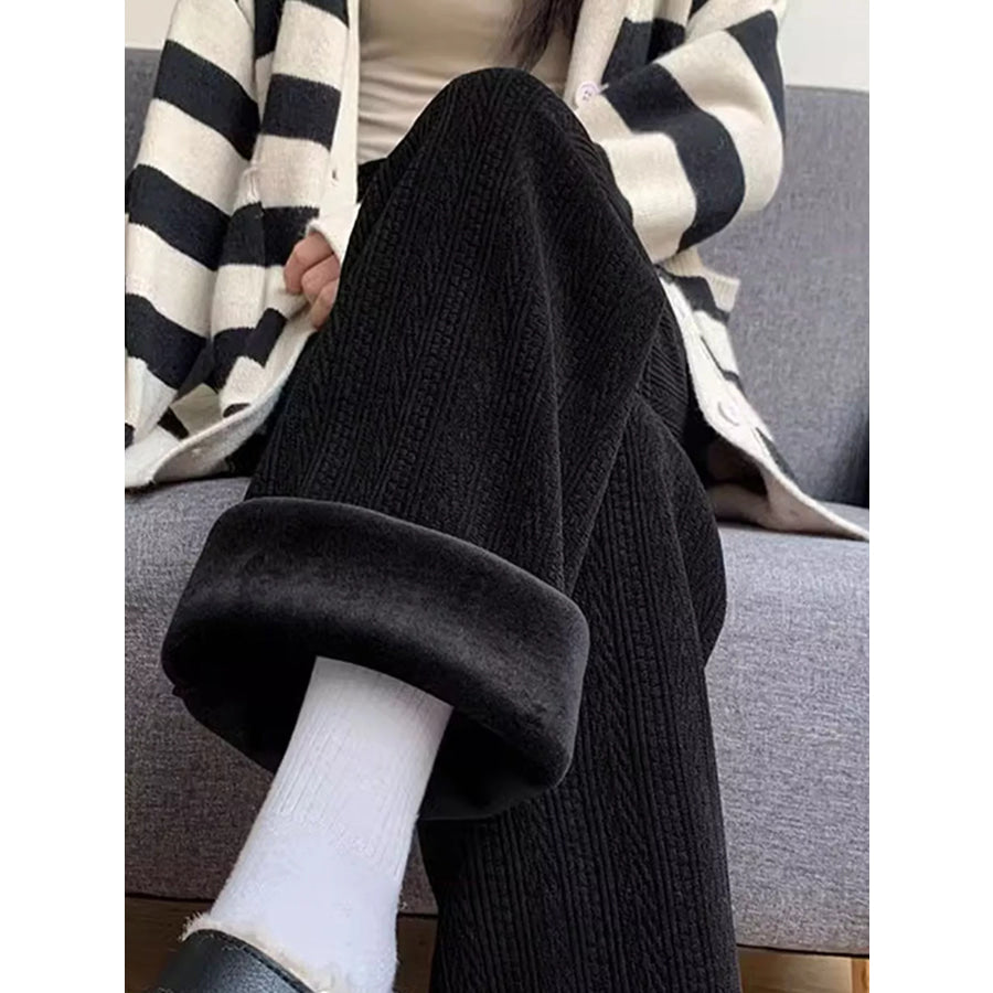 Corduroy Wide-Leg Pants Apparel and Accessories