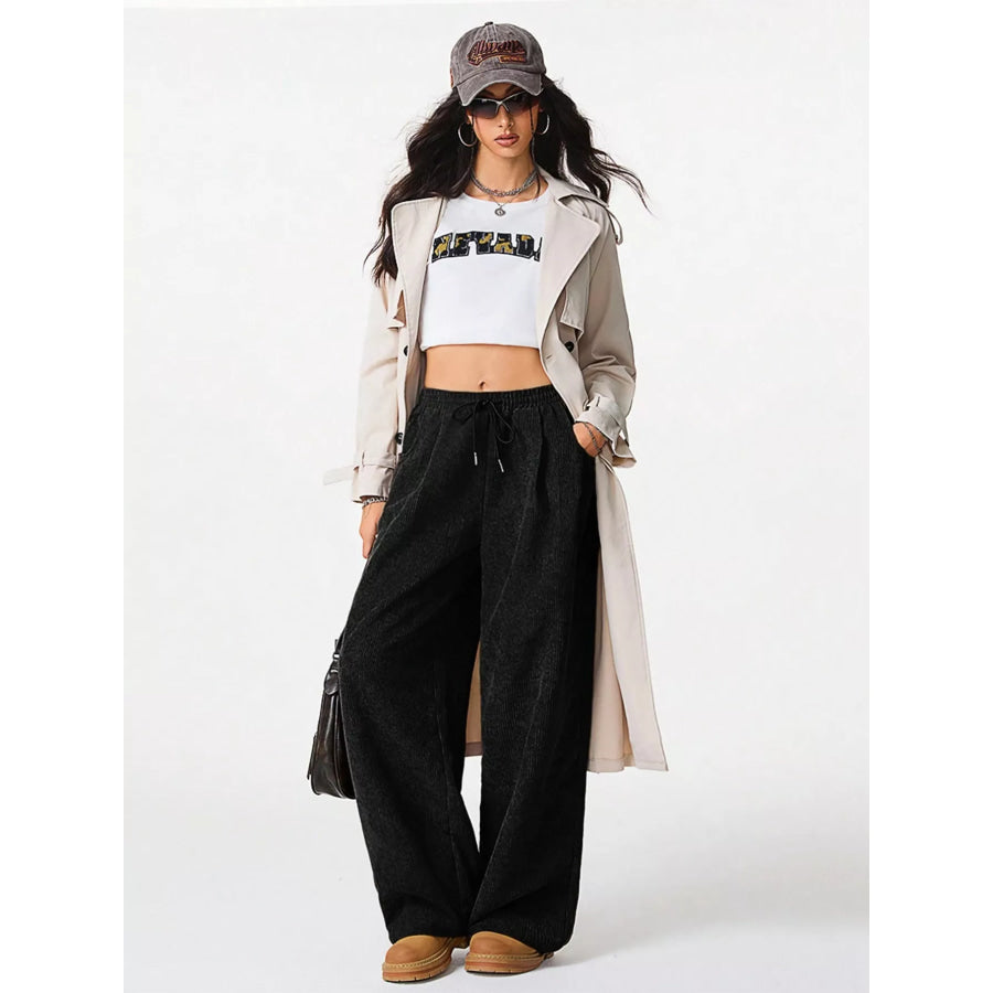 Corduroy Wide Leg Pants Apparel and Accessories