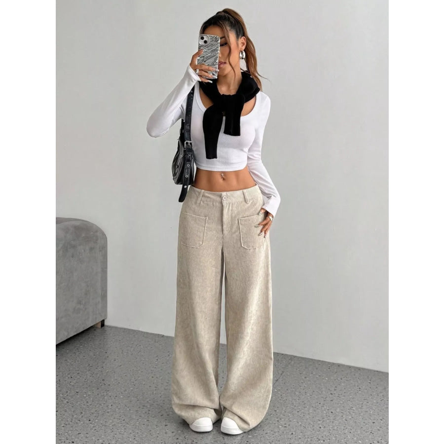 Corduroy Wide Leg Pants Apparel and Accessories