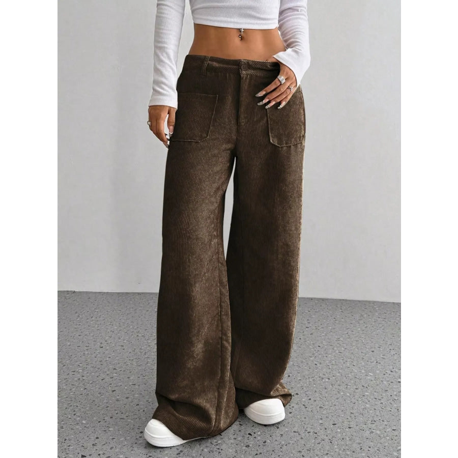 Corduroy Wide Leg Pants Apparel and Accessories