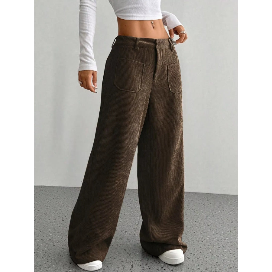 Corduroy Wide Leg Pants Apparel and Accessories