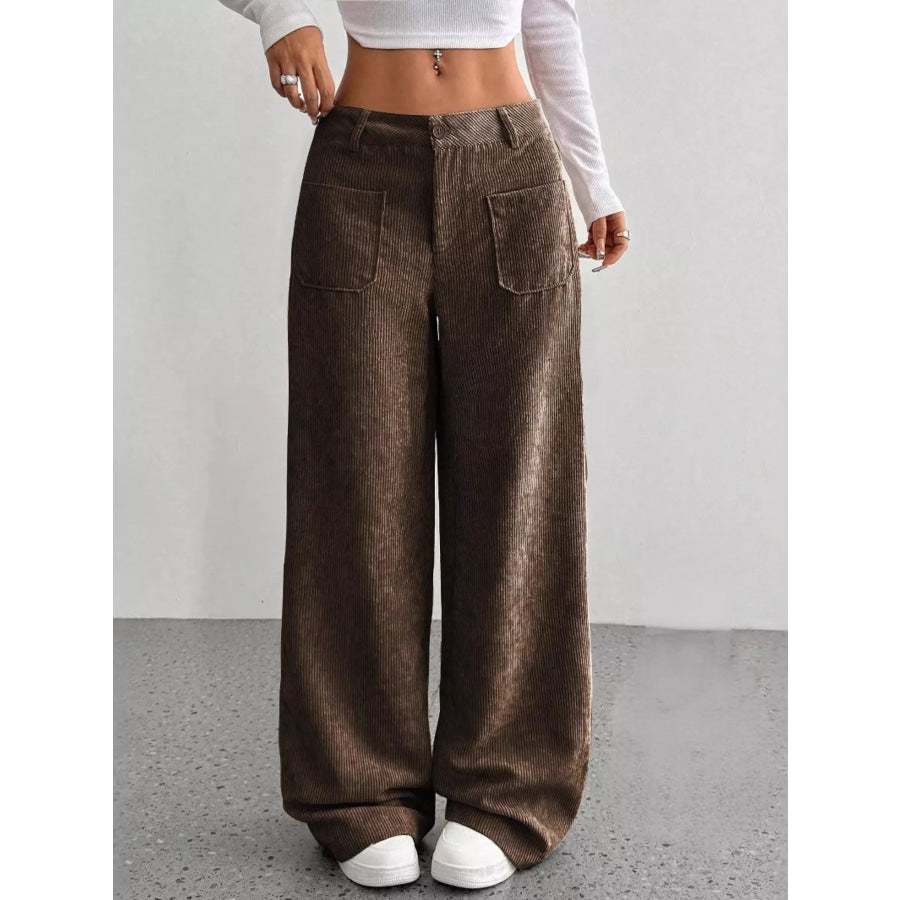 Corduroy Wide Leg Pants Apparel and Accessories