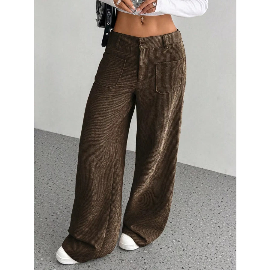 Corduroy Wide Leg Pants Apparel and Accessories