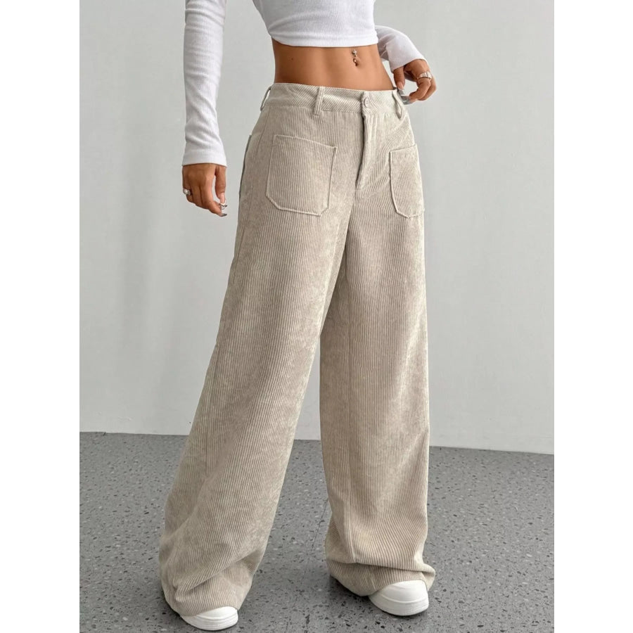 Corduroy Wide Leg Pants Apparel and Accessories