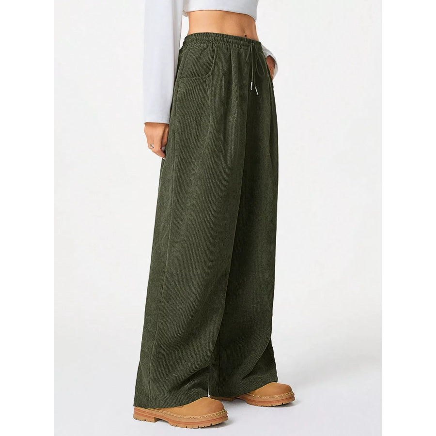 Corduroy Wide Leg Pants Apparel and Accessories