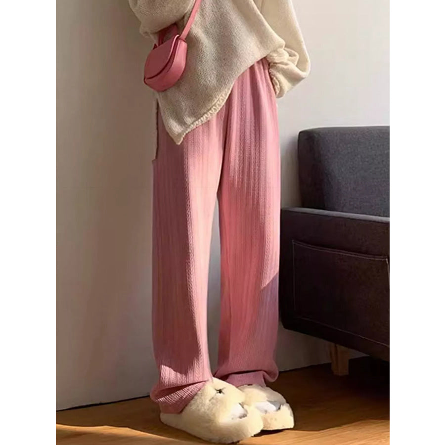 Corduroy Wide-Leg Pants Pink Purple / M Apparel and Accessories