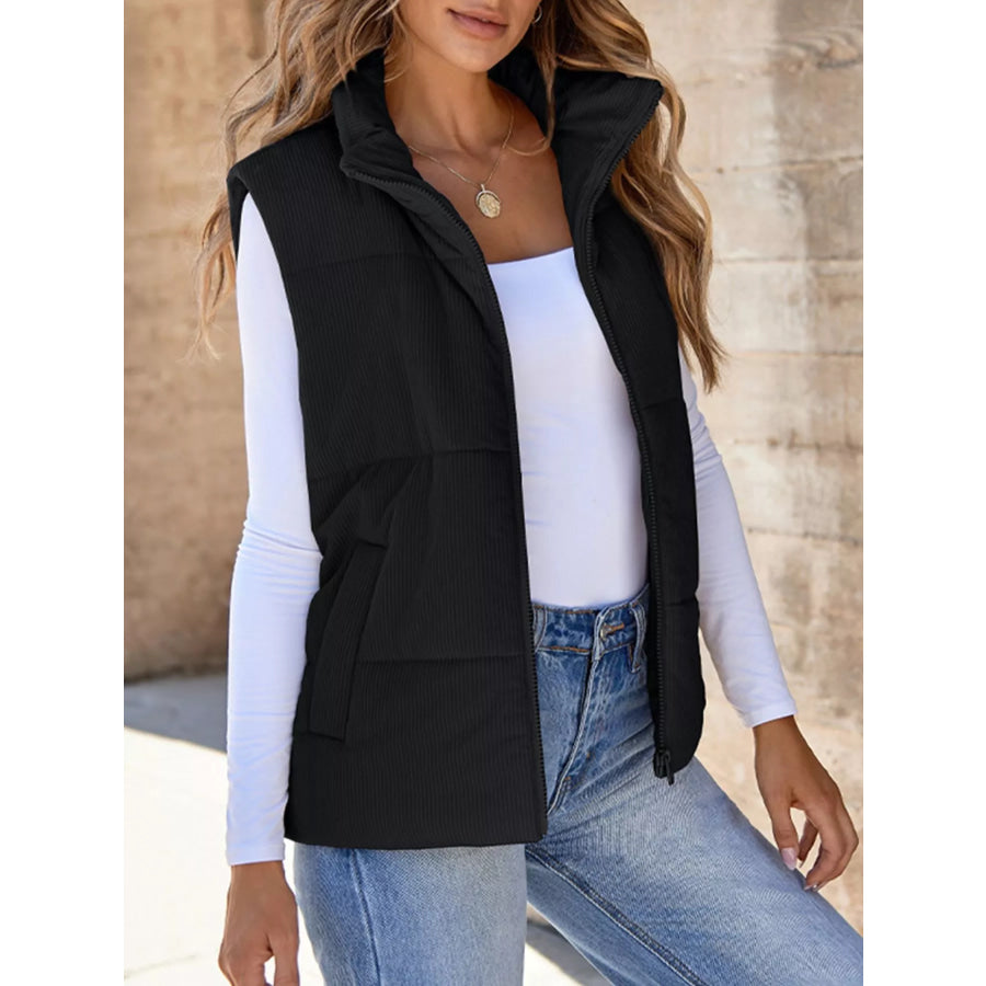 Corduroy Zip Up Vest Coat Apparel and Accessories