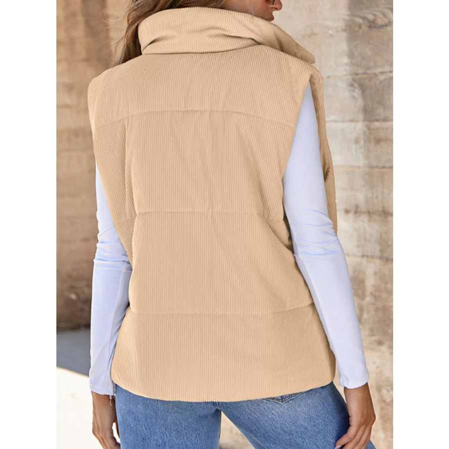 Corduroy Zip Up Vest Coat Apparel and Accessories