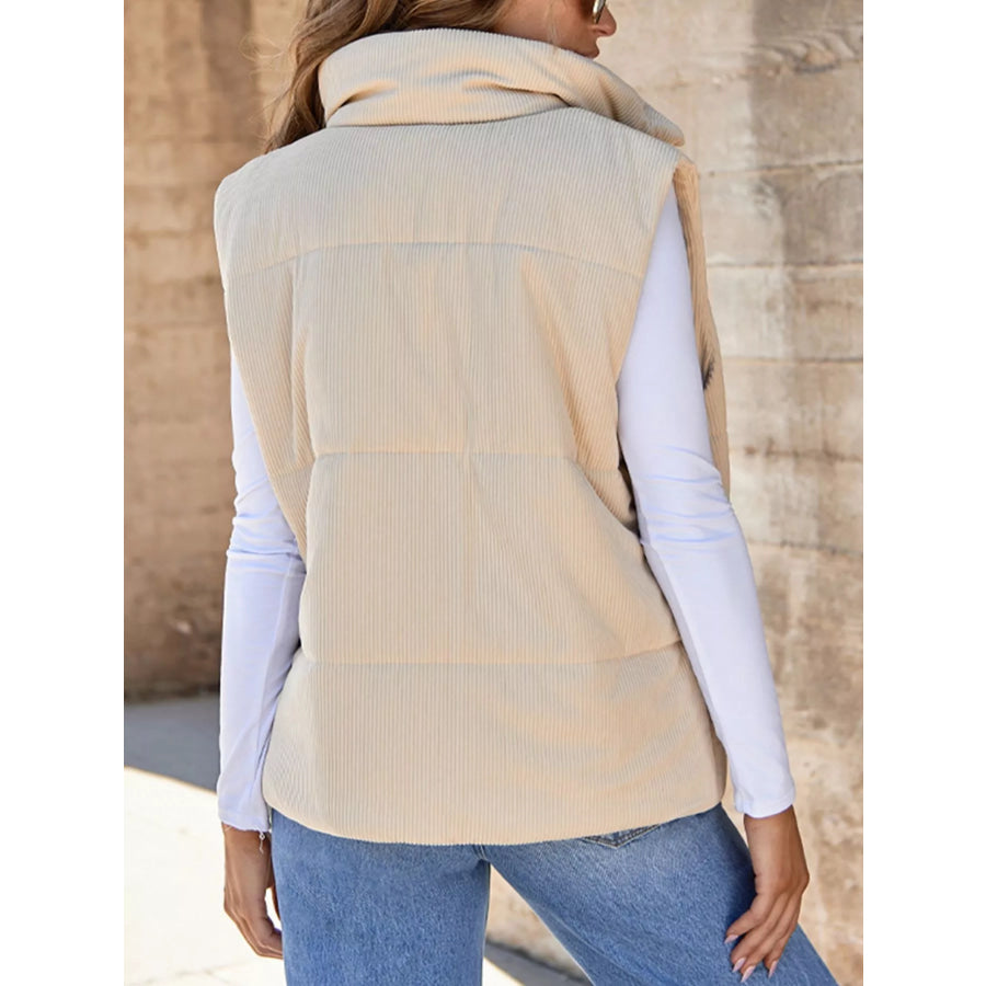 Corduroy Zip Up Vest Coat Apparel and Accessories