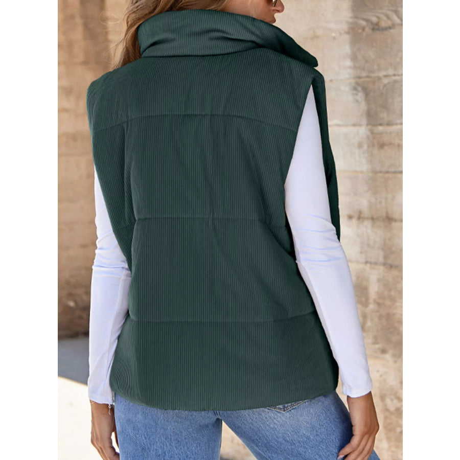 Corduroy Zip Up Vest Coat Apparel and Accessories