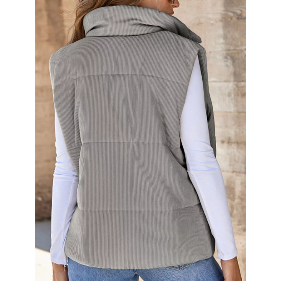 Corduroy Zip Up Vest Coat Apparel and Accessories