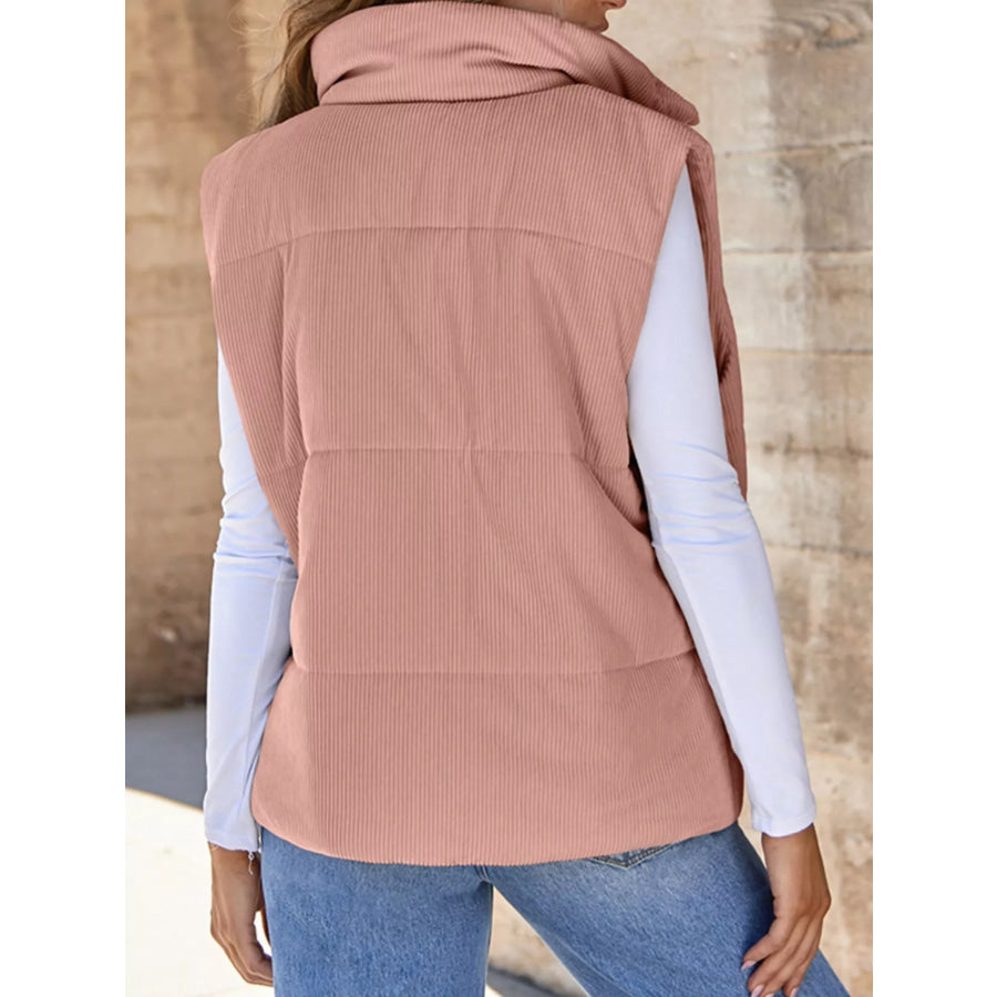 Corduroy Zip Up Vest Coat Apparel and Accessories