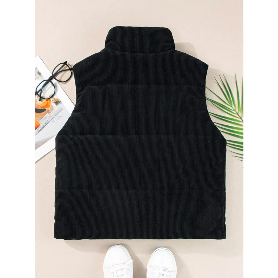 Corduroy Zip Up Vest Coat Apparel and Accessories