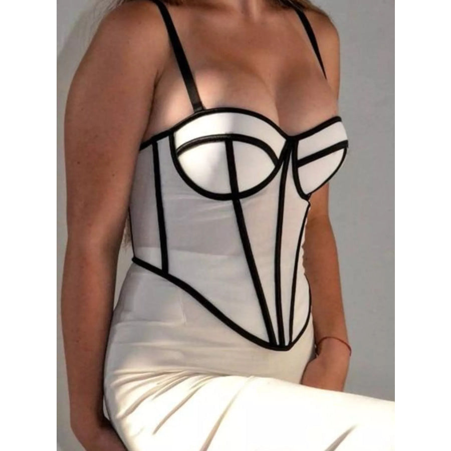 Corset Cami with Contrasting Trim Apparel and Accessories