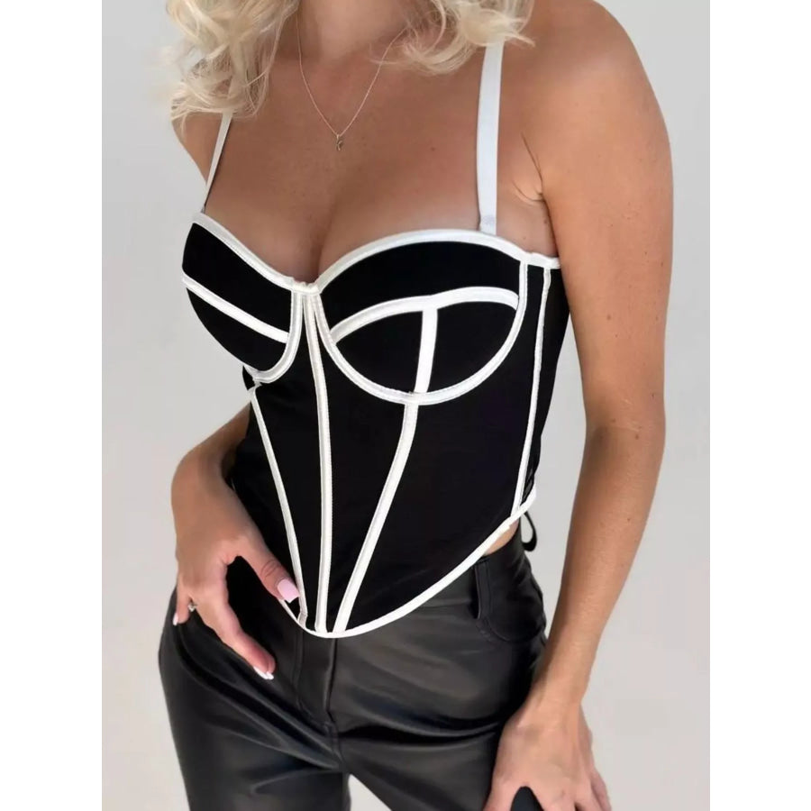 Corset Cami with Contrasting Trim Apparel and Accessories
