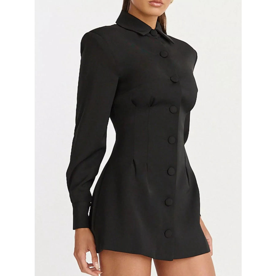 Corset-Style Button-Down Blazer Dress