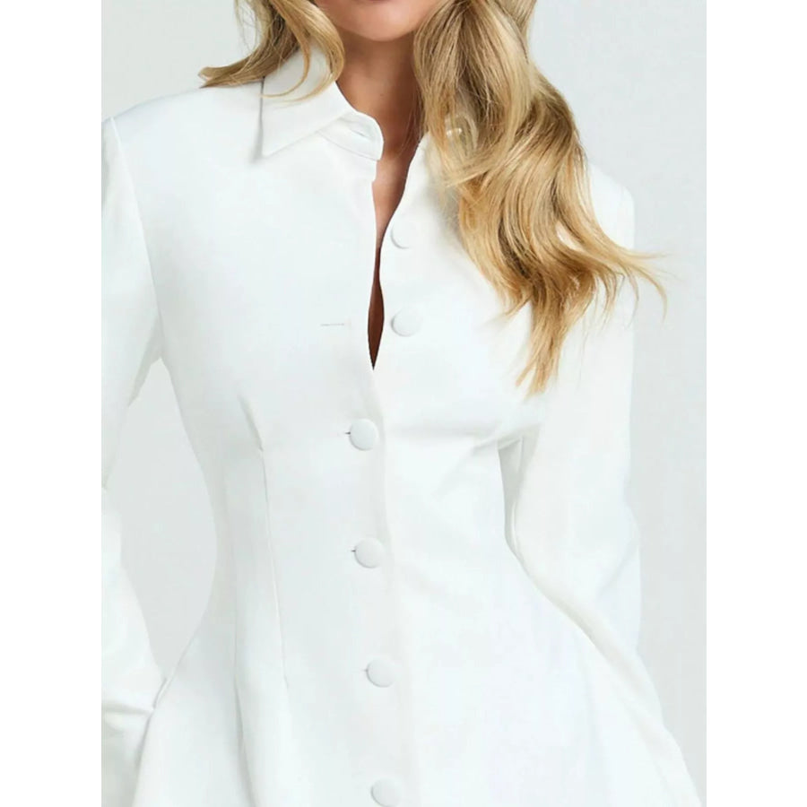 Corset-Style Button-Down Blazer Dress