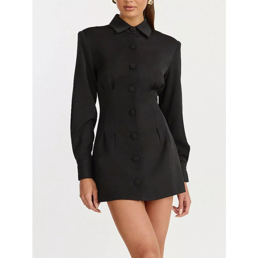 Corset-Style Button-Down Blazer Dress