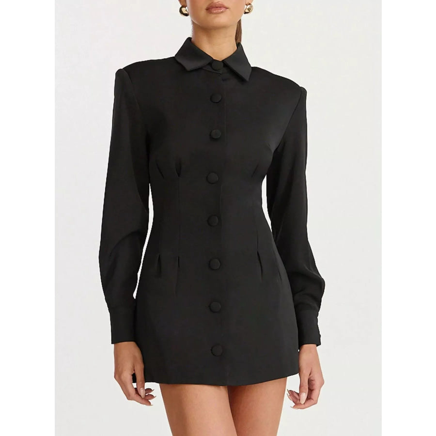 Corset-Style Button-Down Blazer Dress