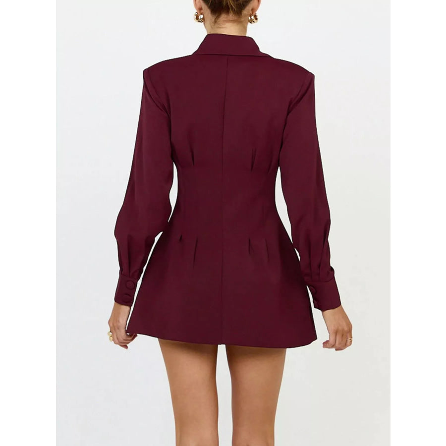 Corset-Style Button-Down Blazer Dress