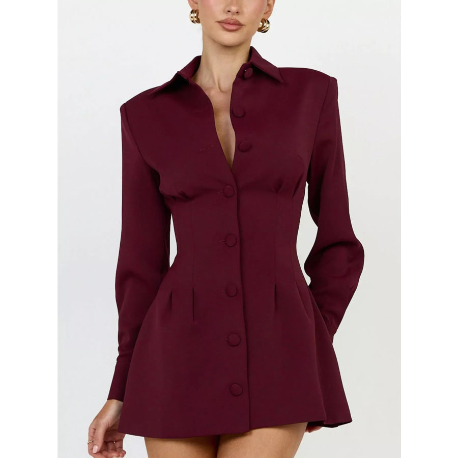 Corset-Style Button-Down Blazer Dress