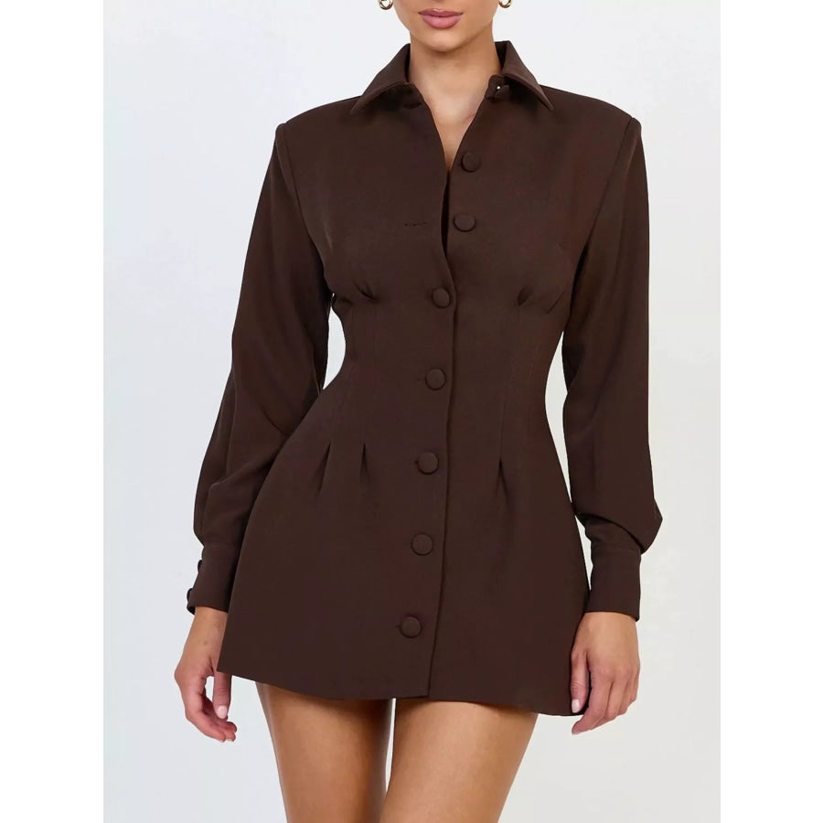 Corset-Style Button-Down Blazer Dress