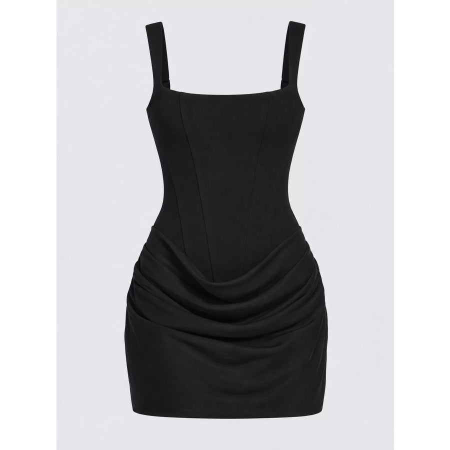 Corset-Style Mini Dress with Ruched Detail Apparel and Accessories