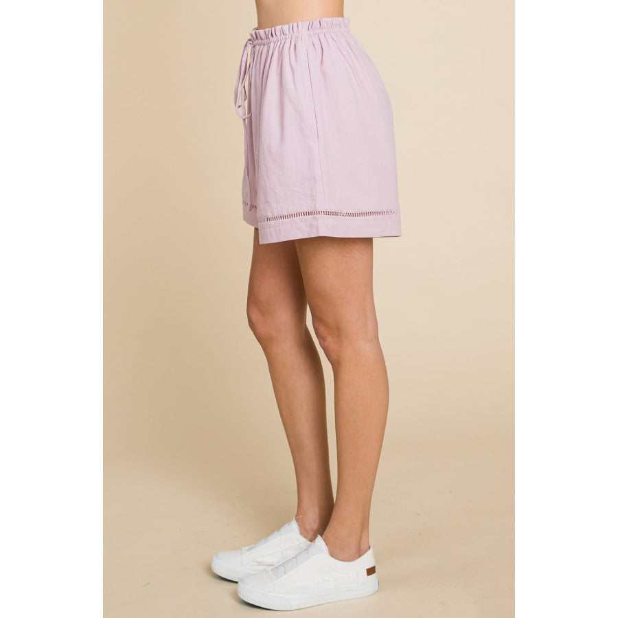 Cotton Bleu by Nu Lab High Waist Drawstring Shorts Apparel and Accessories