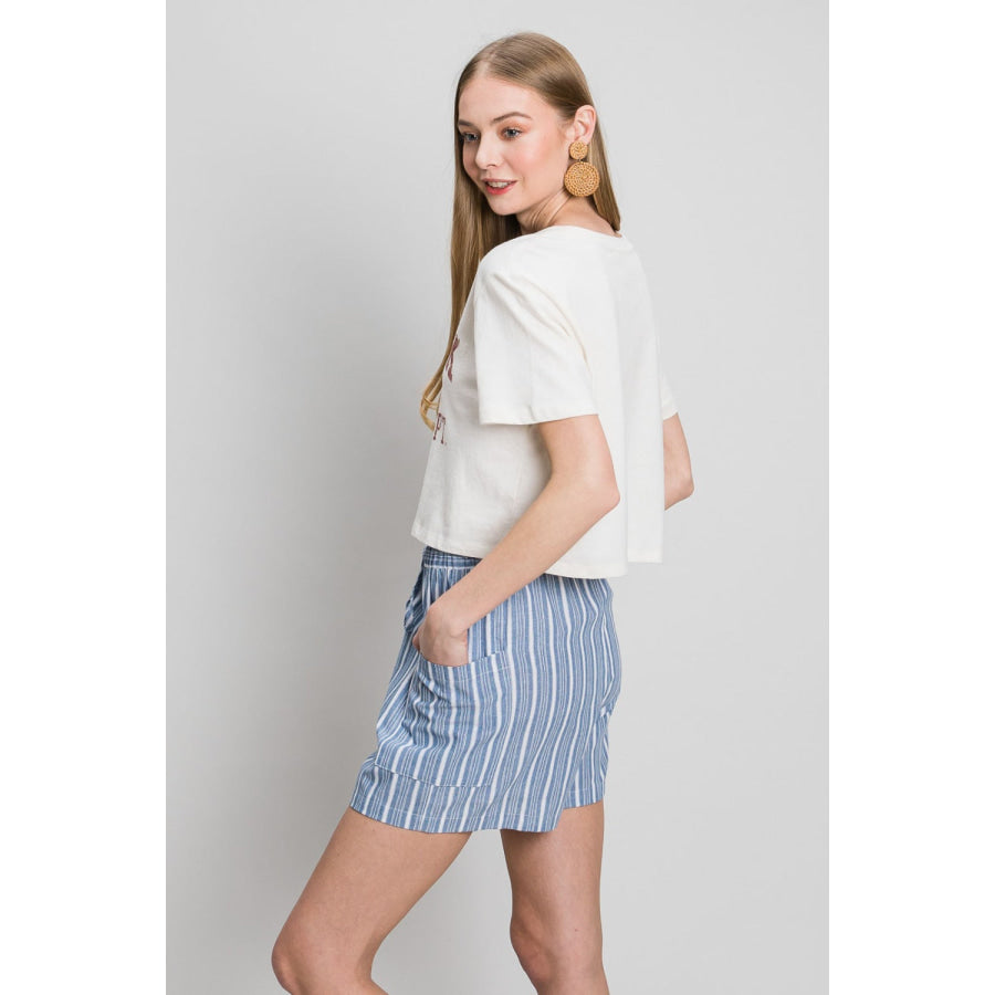 Cotton Bleu by Nu Label Yarn Dye Striped Shorts Apparel and Accessories