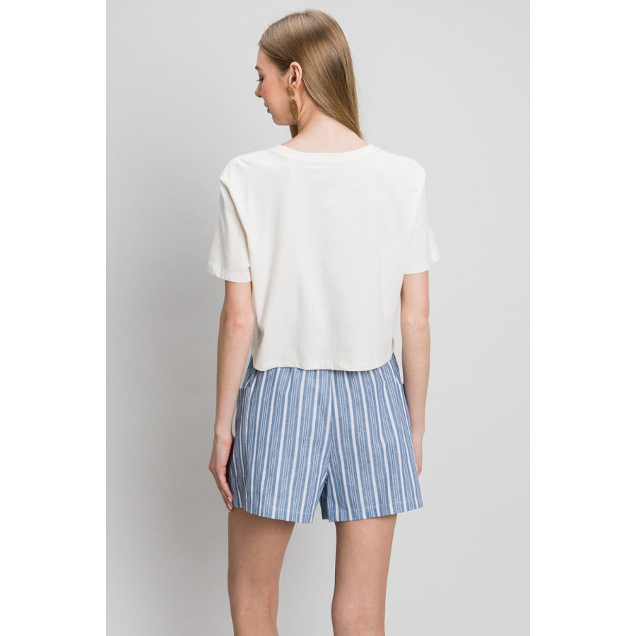 Cotton Bleu by Nu Label Yarn Dye Striped Shorts Apparel and Accessories