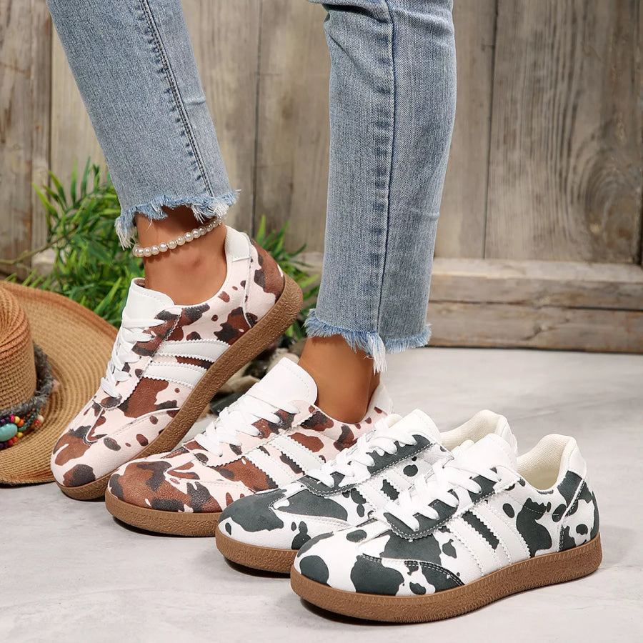 Cow Print Casual Sneakers Apparel and Accessories