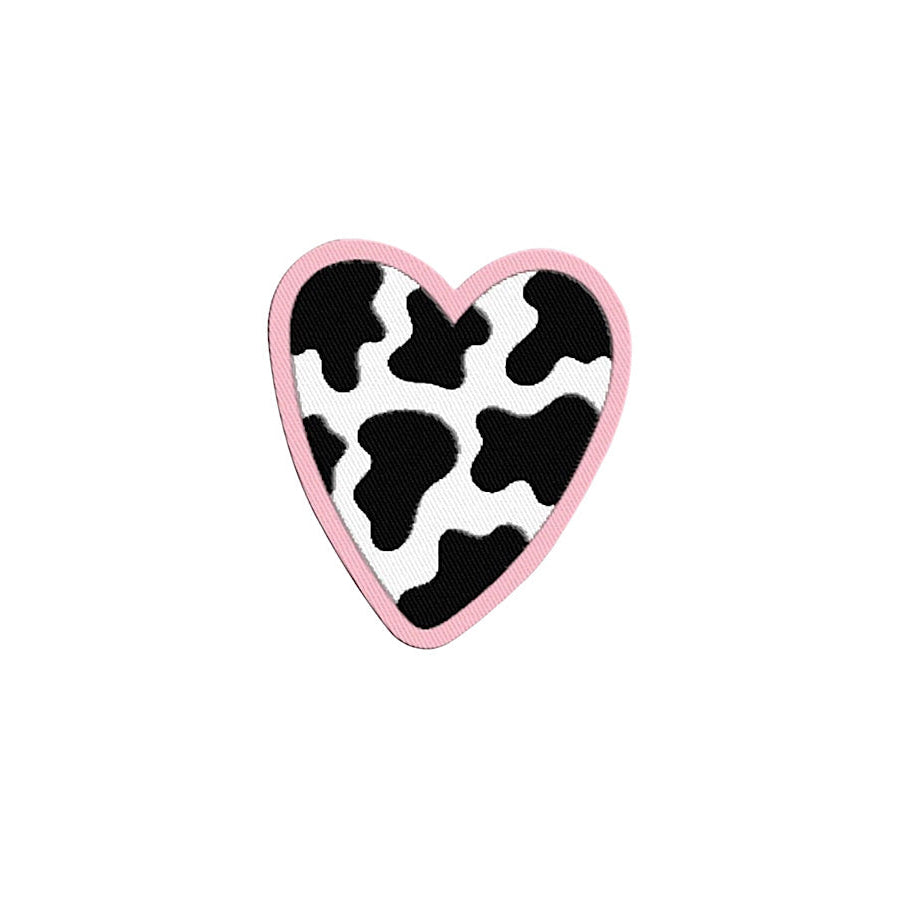 Cow Print Heart Embroidered Patch - ETA 4/29 WS 600 Accessories