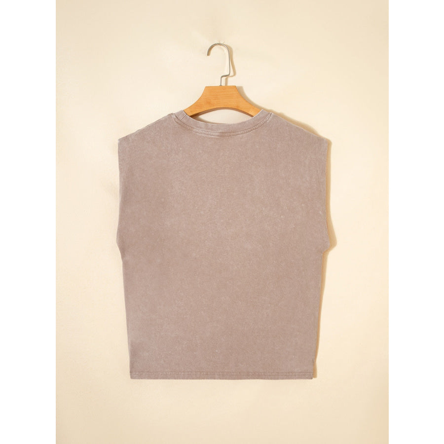 Cowboy & Beer Western Graphic Mineral Wash Tank Top Apparel and Accessories