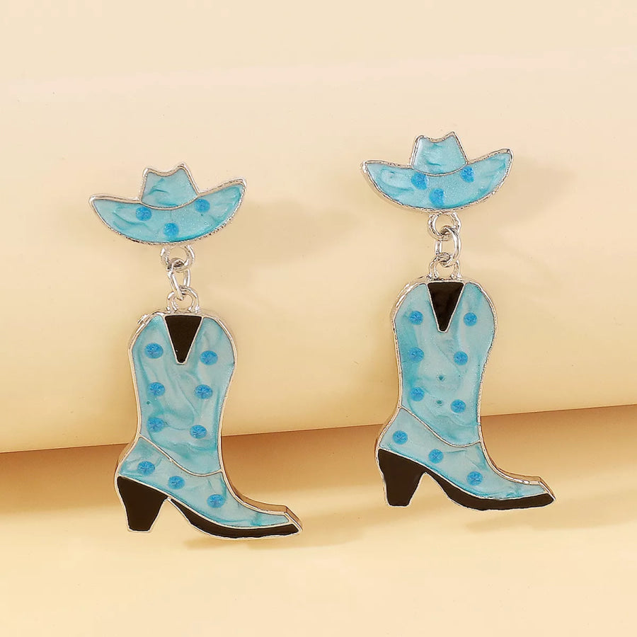 Cowboy Boot Dangle Earrings Apparel and Accessories